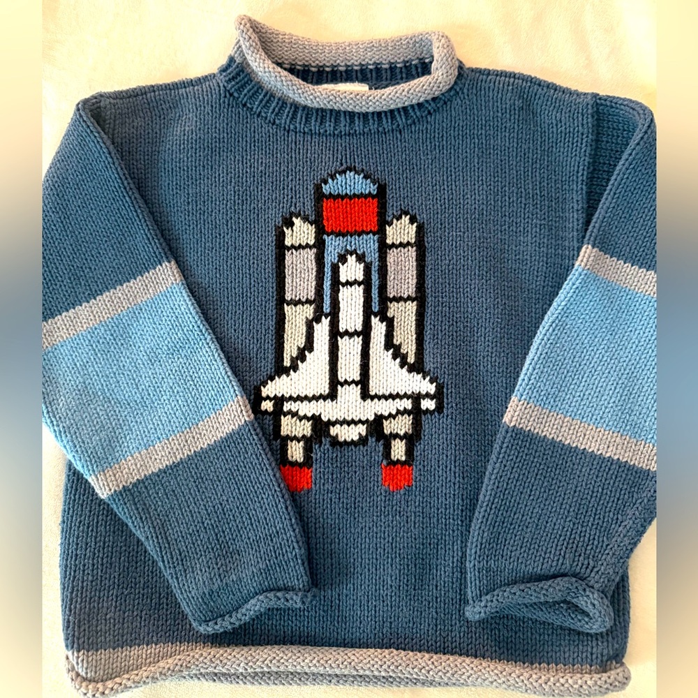 Boys Soace Shuttle Intarsia Mulberribush Sweater Size 4